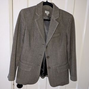 L.L. Bean Women's Gray Herringbone Blazer